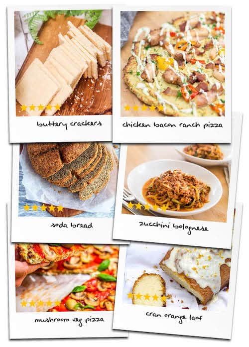 Keto bread pasta pizza page design collage 25-min